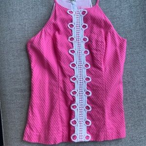 Lilly Pulitzer Hot Pink Sleeveless Shirt Tank Top